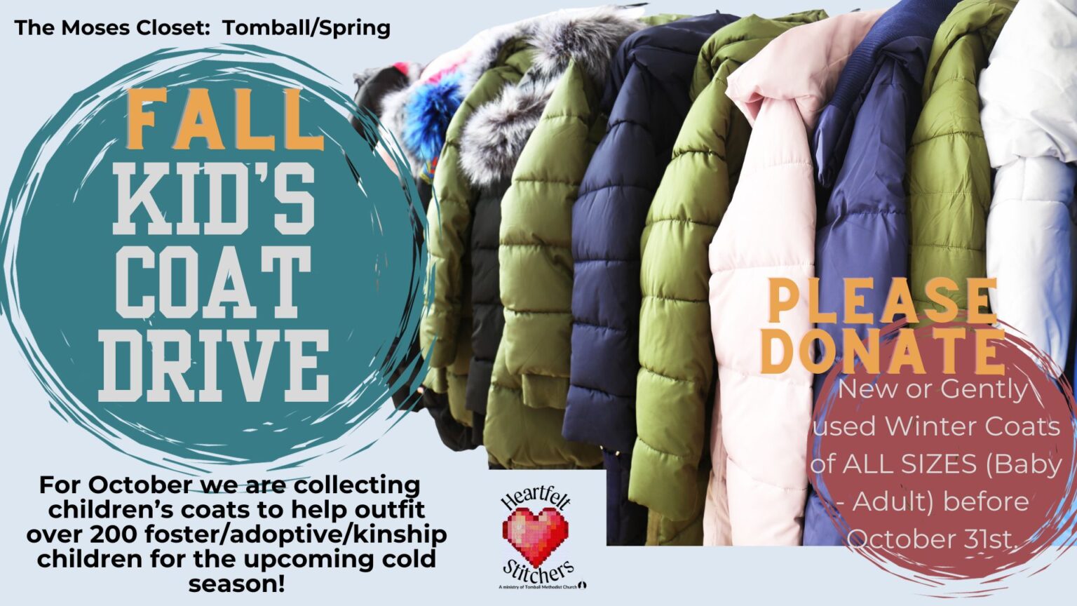 The Moses Closet Fall Coat Drive – Tomball Methodist Church